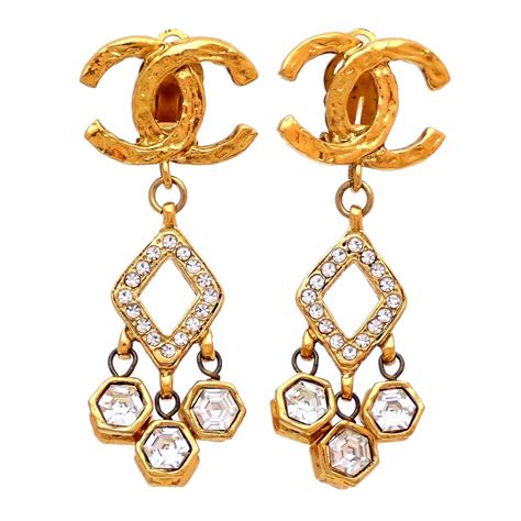 chanel double c earrings sizes|authentic Chanel cc logo earrings.